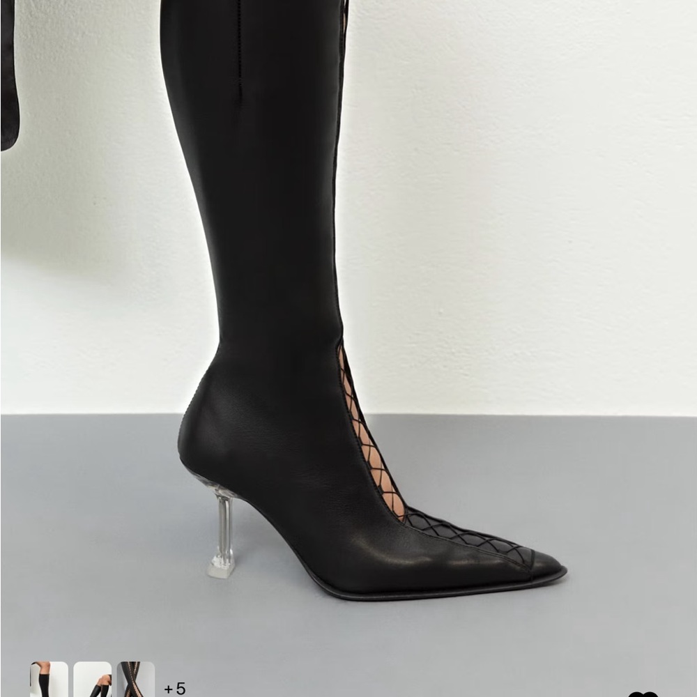 NIB MIISTA BLACK ALINE TALL BOOTS SIZE 37 - Picture 4 of 7